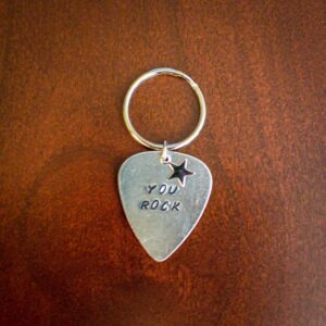 Stamped Pick Keychain