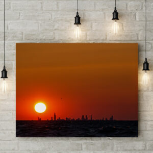 Chicago Sunset Skyline Photo